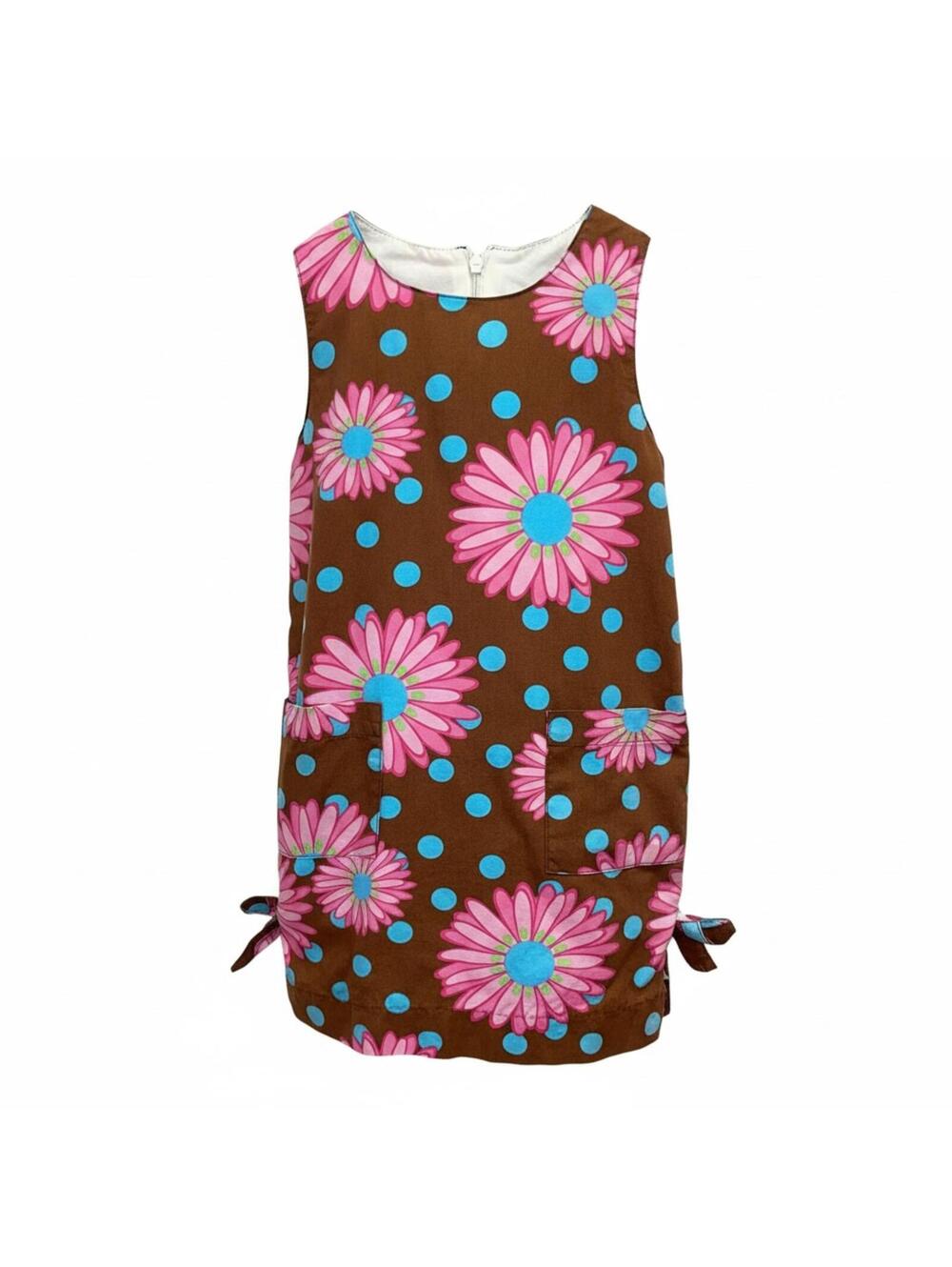 Corkys Kids - Brown Y2K Floral Shift Dress - Size 4T